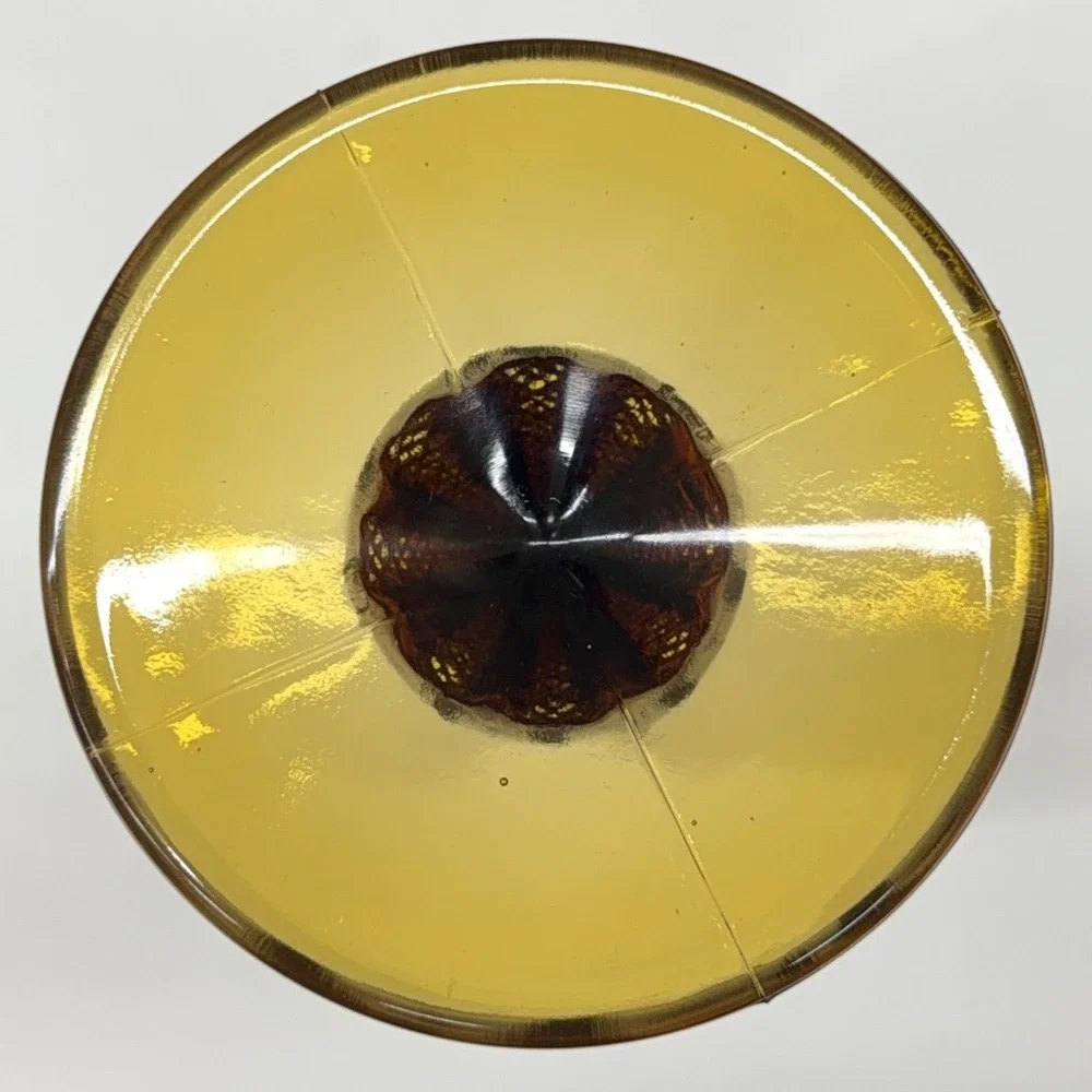 Tiara Exclusive Amber Glass Bud Vase Lasting‎ Grace Pattern 10058 Vintage 9.5in